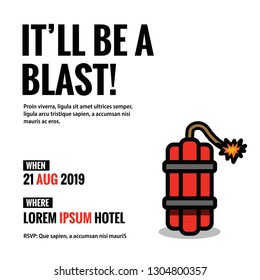 It'll be a blast Invitation Design with Where and When Details