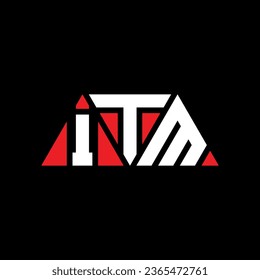 ITM triangle letter logo design with triangle shape. ITM triangle logo design monogram. ITM triangle vector logo template with red color. ITM triangular logo Simple, Elegant, and Luxurious design.