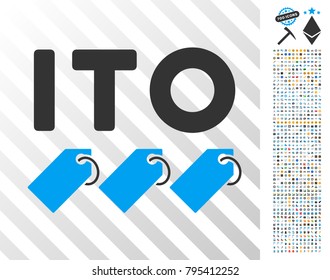 Ito Tokens icon with 700 bonus bitcoin mining and blockchain design elements. Vector illustration style is flat iconic symbols designed for bitcoin software.