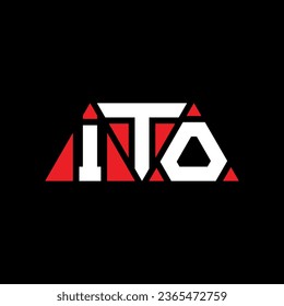 Diseño del logotipo de la letra del triángulo ITO con forma de triángulo. Monograma de diseño del logotipo del triángulo ITO. Plantilla de logotipo vectorial de triángulo ITO con color rojo. Logo triangular ITO Diseño sencillo, elegante y lujoso.