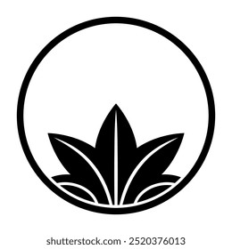 Itowa con Nozoki Momiji (Anillo delgado con hoja de arce). Ilustración de un ícono de Vector de una cresta familiar japonesa con un motivo de hoja de arce.