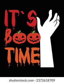 Es Boo Time Happy Halloween con la plantilla de la impresión de la camiseta temerario horror fantasma de la calabaza bruja vector