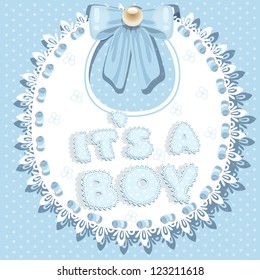 it`s a boy baby shower on bib