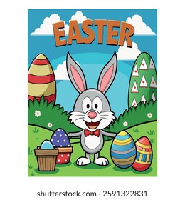 It`s easter bunny egg vactor art illustration