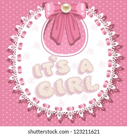 it`s a girl baby shower on bib