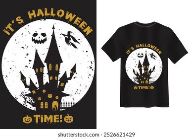 (it's halloween time.) best halloween t-shirt design.