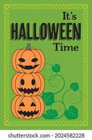 "It's HALLOWEEN Time" Stacked Jack-o’-lantern Greeting Card