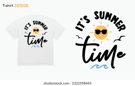 "Its Summer Time" Funny summer Quote.Retro Summer Design, I love summer .For stickers, t-shirts,mugs, etc. Eps 10. 
