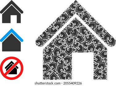 Itself fractal collage home. Vector home fractal is done with scattered fractal home items. Abstract illustration.