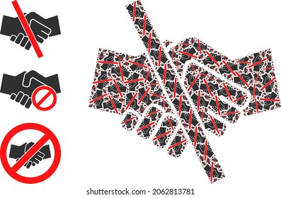 Itself fractal collage resrtricted handshake. Vector resrtricted handshake collage is constructed with scattered itself resrtricted handshake elements. Abstract design.