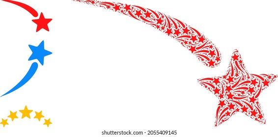 Composición fractal propia que cae en estrella. La composición de estrella de caída vectorial se crea con elementos de estrella de caída dispersos. Diseño abstracto.