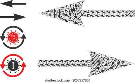 Itself fractal composition flip arrows. Vector flip arrows composition is constructed of repeating fractal flip arrows items. Abstract design.