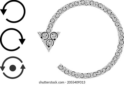 Itself fractal composition rotate CCW. Vector rotate CCW composition is created of scattered itself rotate CCW icons. Abstract illustration.