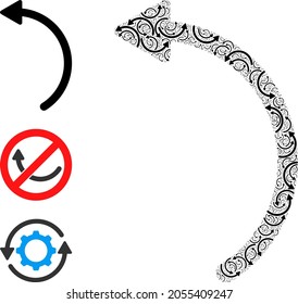 Itself fractal composition rotate left. Vector rotate left fractal is created with random fractal rotate left parts. Flat design.