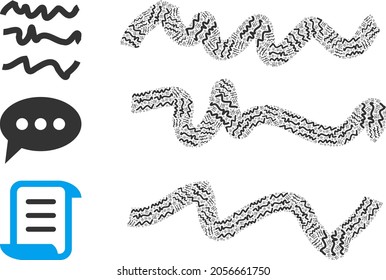 Itself fractal composition text scribbles. Vector text scribbles composition is made from random itself text scribbles icons. Abstract illustration.