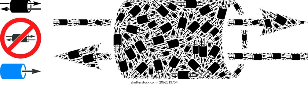 Itself fractal composition VPN pipe. Vector VPN pipe mosaic is organized of repeating fractal VPN pipe parts. Abstract illustration.