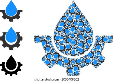 Itself fractal composition water industry. Vector water industry fractal is made of randomized fractal water industry items. Flat illustration.