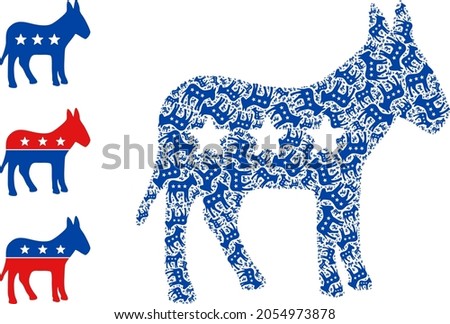 Itself fractal mosaic american donkey. Vector american donkey fractal is created of randomized recursive american donkey items. Abstract design.