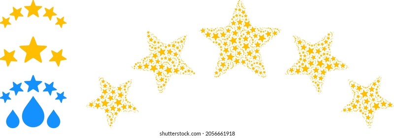 Itself recursion mosaic star rating. Vector star rating mosaic is formed of random itself star rating elements. Abstract design.
