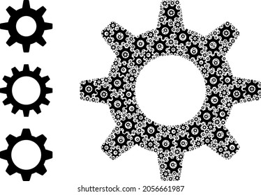 Selbst rekursives Collage Cograd. Die Vektorgrafikcollage wird aus randomisierten rekursiven Cograd-Piktogrammen erstellt. Flaches Design.