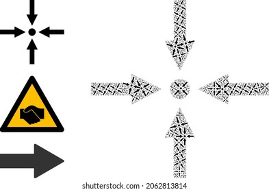 Itself recursive collage meeting point. Vector meeting point collage is formed from scattered itself meeting point icons. Abstract design.