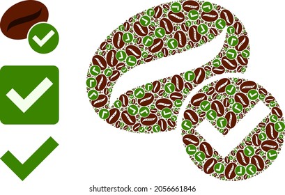 Itself recursive collage valid coffee. Vector valid coffee mosaic is organized from random itself valid coffee items. Abstract illustration.