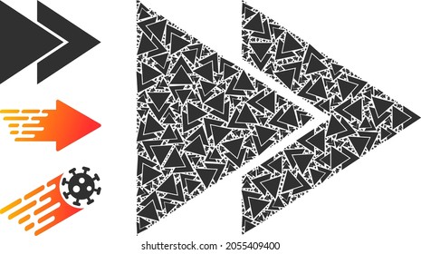 Itself recursive composition fast forward. Vector fast forward composition is organized of random itself fast forward elements. Flat illustration.