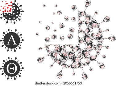 Itself recursive composition synthesis coronavirus. Vector synthesis coronavirus composition is formed with scattered itself synthesis coronavirus icons. Abstract design.
