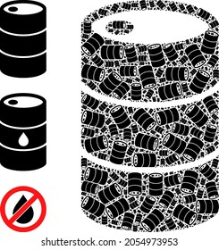Itself recursive mosaic barrel. Vector barrel mosaic is formed from repeating recursive barrel elements. Abstract design.