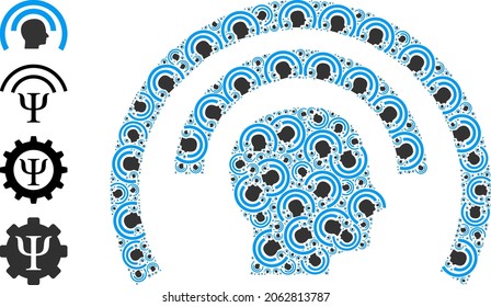 Itself recursive mosaic Psi waves. Vector Psi waves mosaic is done from randomized recursive Psi waves items. Abstract design.