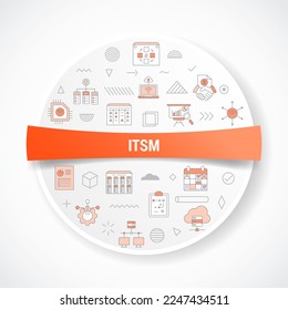 itsm information technology service management concept with icon concept with round or circle shape for badge