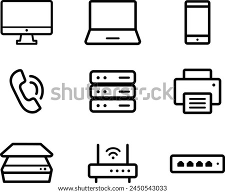 ITSM Infrastructure Hardware Icons Set