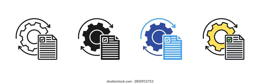 Itsm Process icon set multiple style collection