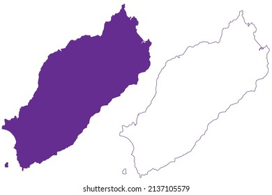 Itsukushima island (Japan, East Asia, Japanese archipelago) map vector illustration, scribble sketch Miyajima map