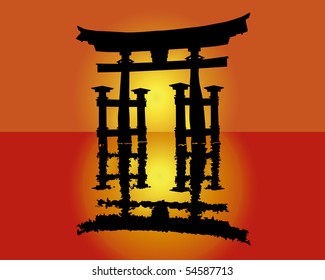 厳島神社 鳥居 のイラスト素材 画像 ベクター画像 Shutterstock