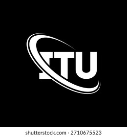 Logotipo de la UIT. Carta de la UIT. Diseño del logotipo de la carta de la UIT. Logotipo de la UIT vinculado con el círculo y el logotipo del monograma en mayúsculas. Tipografía UIT para tecnología, negocio y marca inmobiliaria.