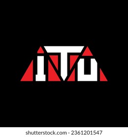 Diseño del logotipo de la letra del triángulo ITU con forma de triángulo. Monograma de diseño del logotipo del triángulo de la UIT. Plantilla de logotipo vectorial de triángulo ITU con color rojo. Logo triangular de la UIT Diseño sencillo, elegante y lujoso.