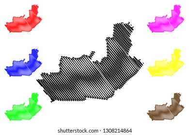 Ituri Province (Democratic Republic of the Congo, DR Congo, DRC, Congo-Kinshasa) map vector illustration, scribble sketch Ituri map