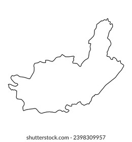 Mapa de la provincia de Ituri, división administrativa de la República Democrática del Congo. Ilustración vectorial.