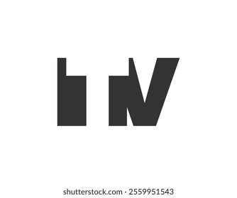 ITV logo design. Initial letter I T V bold font style for tech startups, consulting, corporate branding. Creative company name, headlines typography identity, trendy logotype. Vector illustration.