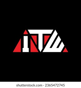 Diseño del logotipo de la letra triangular ITW con forma triangular. Monograma de diseño del logotipo del triángulo ITW. Plantilla de logotipo vectorial de triángulo ITW con color rojo. Logo triangular ITW Diseño sencillo, elegante y lujoso.