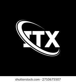 Logotipo de ITX. Carta ITX. Diseño del logotipo de la letra ITX. Logotipo de ITX inicial enlazado con el círculo y el logotipo del monograma en mayúscula. Tipografía ITX para tecnología, negocio y marca inmobiliaria.