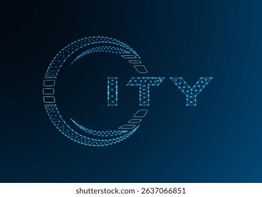 ITY low poly letter logo vector design. ITY lower poly logo design. Low poly logo.