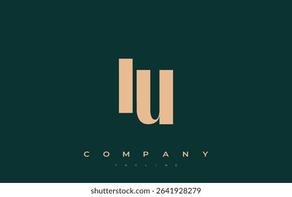 IU Abstract Geometric Logo Design. Modern and elegant logo design with simplistic typography elements, showcasing branding excellence.