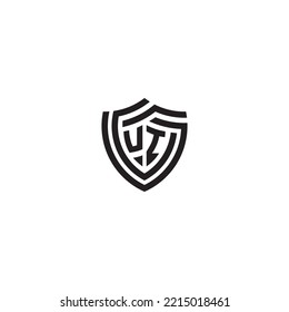 IU abstract line shield concept in high quality professional design that will print well across any print media