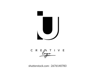 Logotipo creativo minimalista de espacio negativo de IU con monograma moderno para marca y logotipo de marca comercial con letras iniciales Diseño de logotipo para marca.