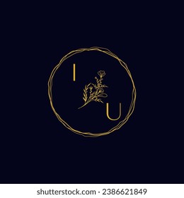 IU elegant wedding initial logo in high quality professional design that will print well across any print media