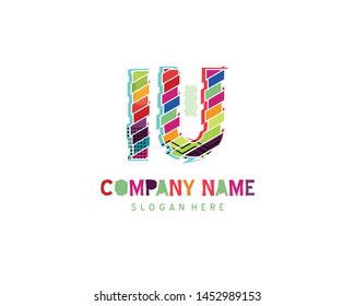 IU Full color initial logo vector