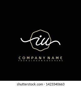 IU Initial handwriting logo concept