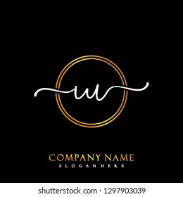 IU Initial Handwriting logo template vector